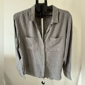 Cloth & Stone Womens XL Gray Tencel Lyocell Button Front Shirt Soft Lightweight